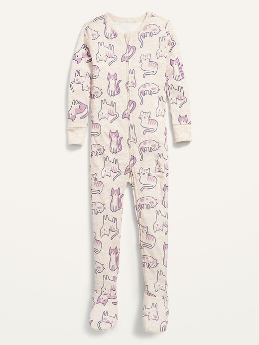 Unisex 2-Way-Zip Printed Footie One-Piece Pajamas for Toddler & Baby