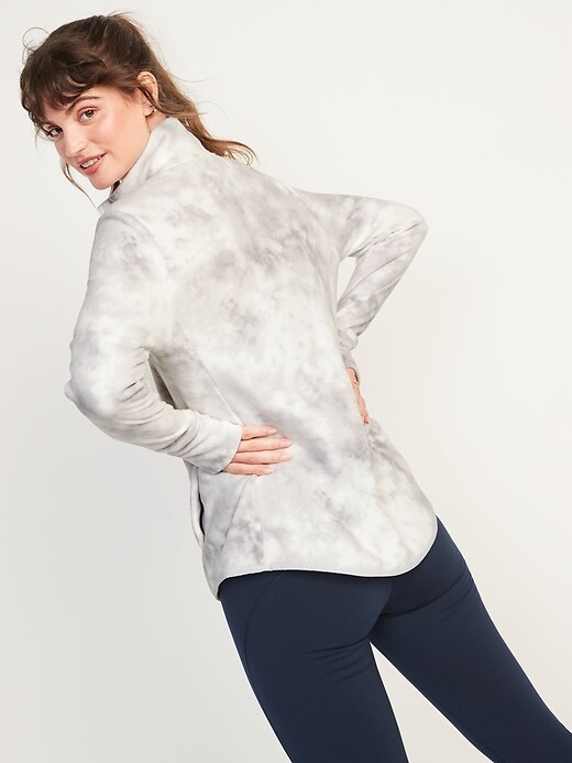 Image number 6 showing, Microfleece Mock-Neck Zip-Front Jacket for Women