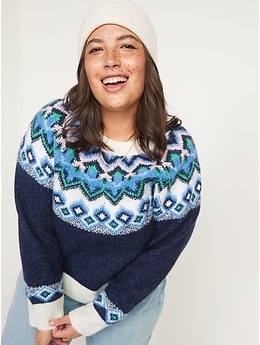 Crew Neck Fair Isle Sweater for Women | Old Navy