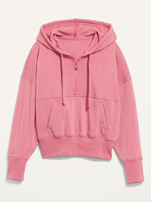 Image number 5 showing, Loose Cropped Quarter-Zip Hoodie for Women
