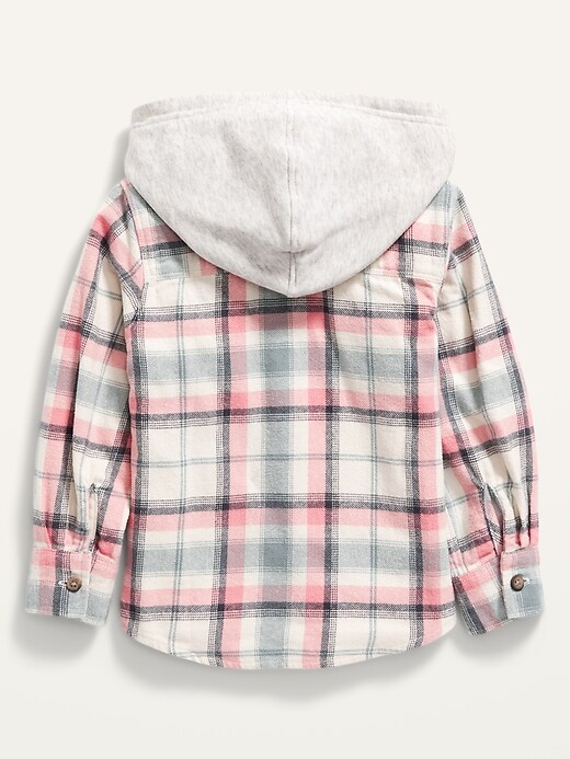 View large product image 2 of 2. Unisex 2-in-1 Hooded Flannel Shirt for Toddler