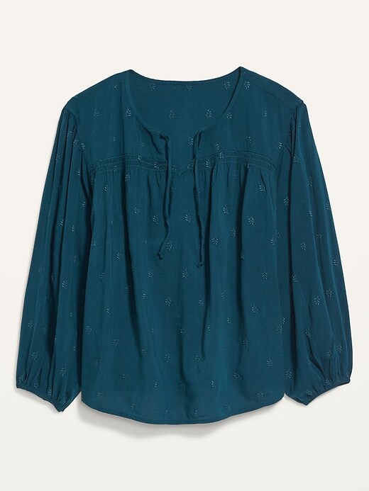 Image number 4 showing, Long-Sleeve Embroidered Poet Blouse for Women