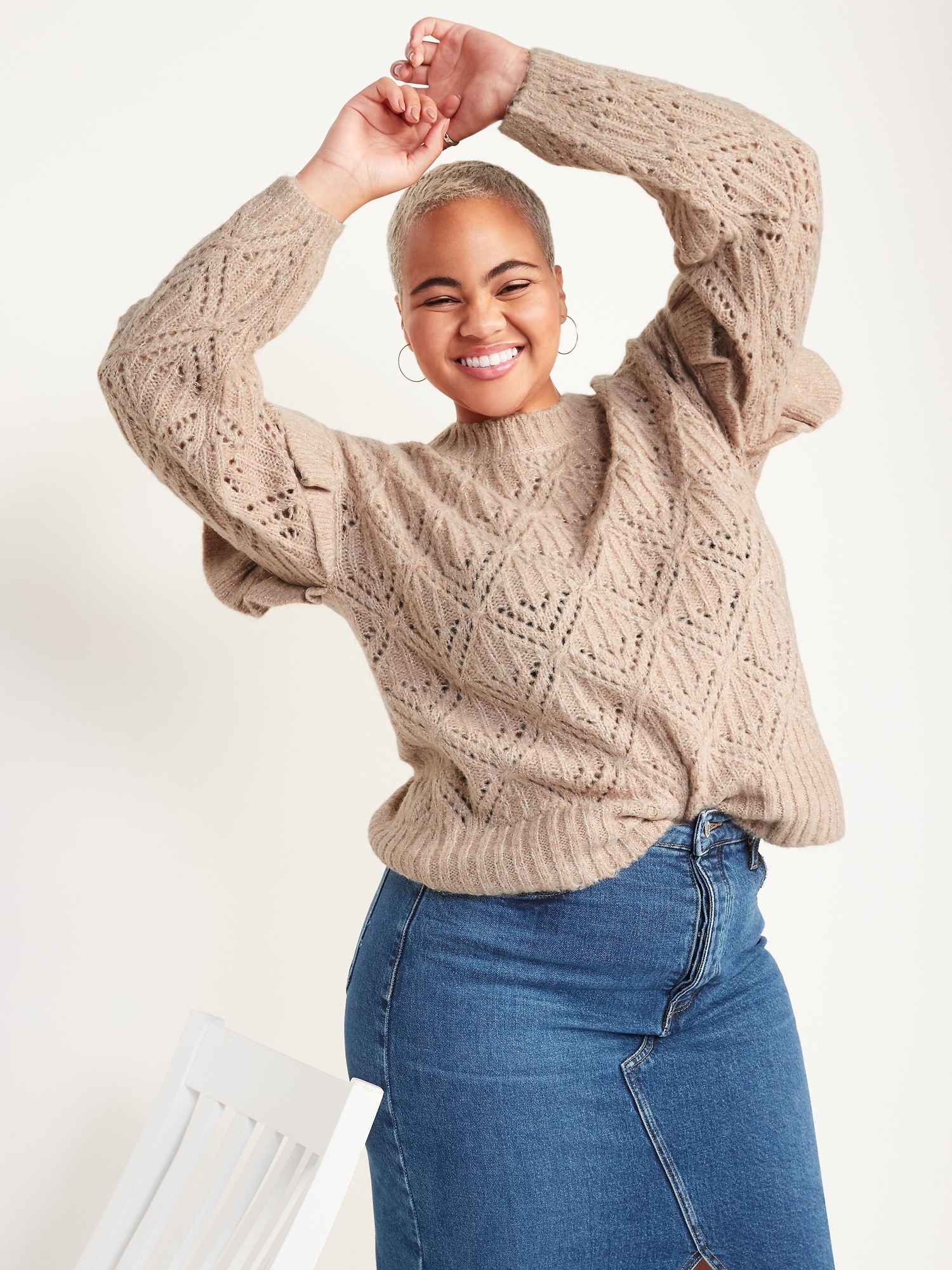 old navy pointelle sweater