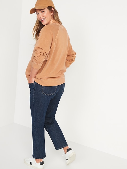 Image number 2 showing, Maternity Front Low Panel Slouchy Straight Cropped Jeans