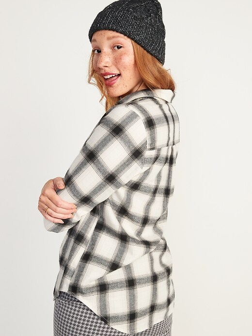Image number 6 showing, Classic Plaid Flannel Shirt for Women