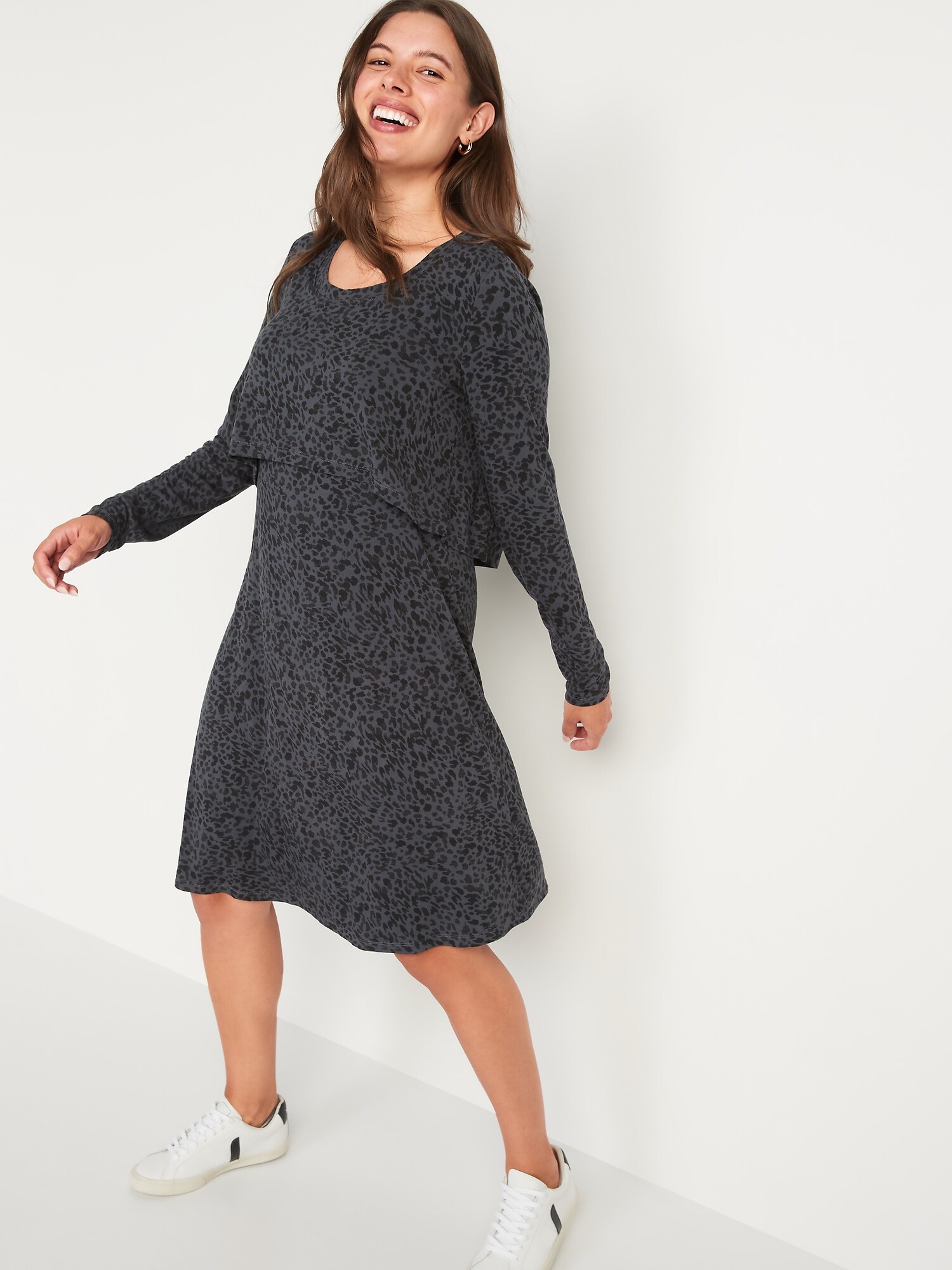 double layer nursing dress