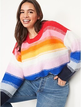 Textured Crew-Neck Sweater for Women