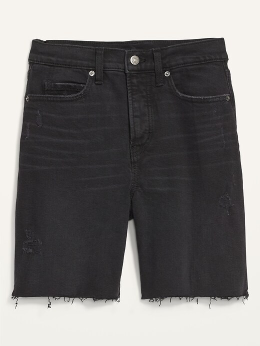Image number 4 showing, Extra High-Waisted Sky Hi Button-Fly Cut-Off Jean Shorts -- 7-inch inseam
