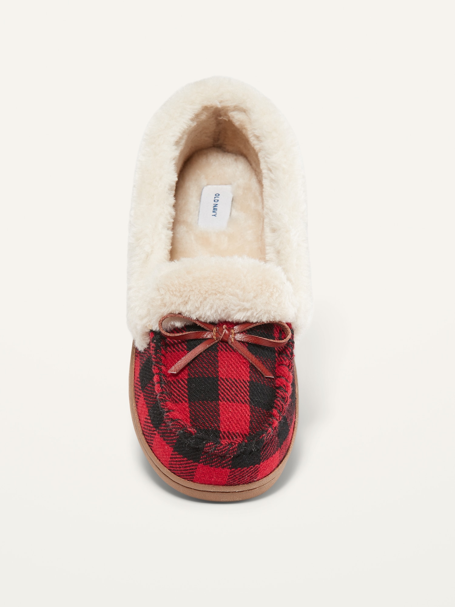 Red plaid moccasin on sale slippers