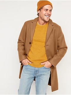 Oversized Soft-Brushed Topcoat for Men