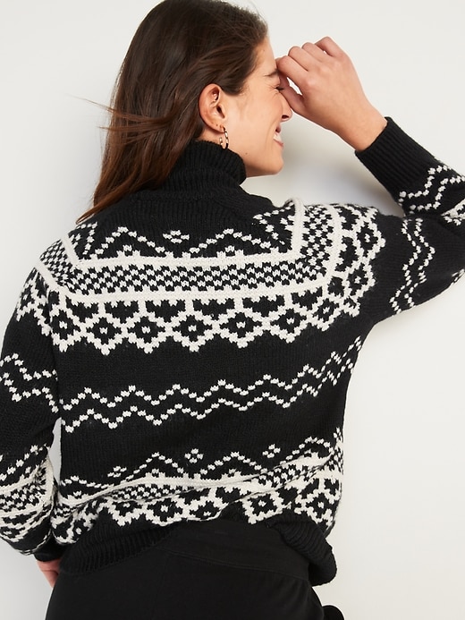 Image number 6 showing, Cozy Fair Isle Turtleneck Sweater for Women
