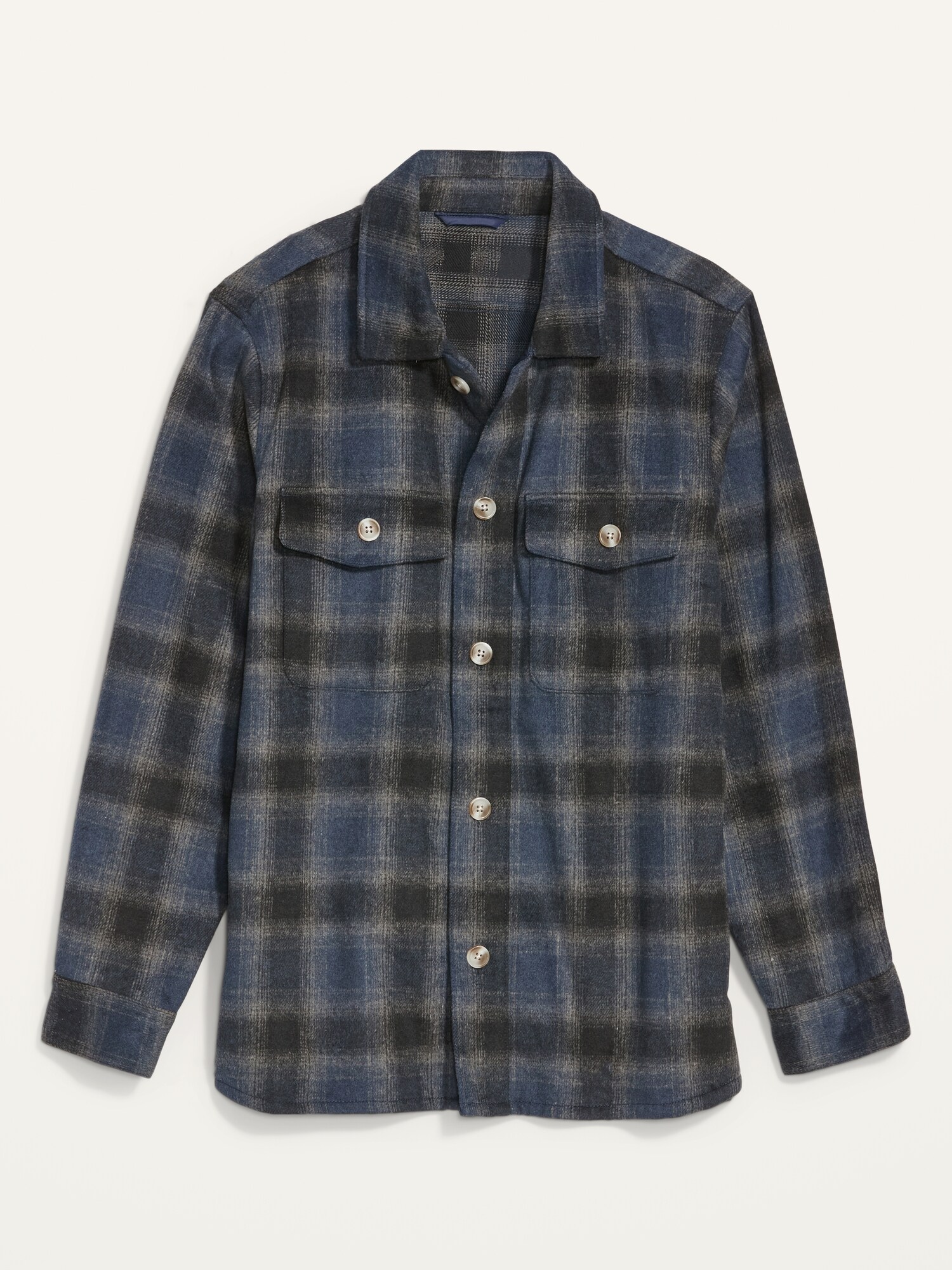 Soft-Brushed Plaid Flannel Shirt-Jacket 