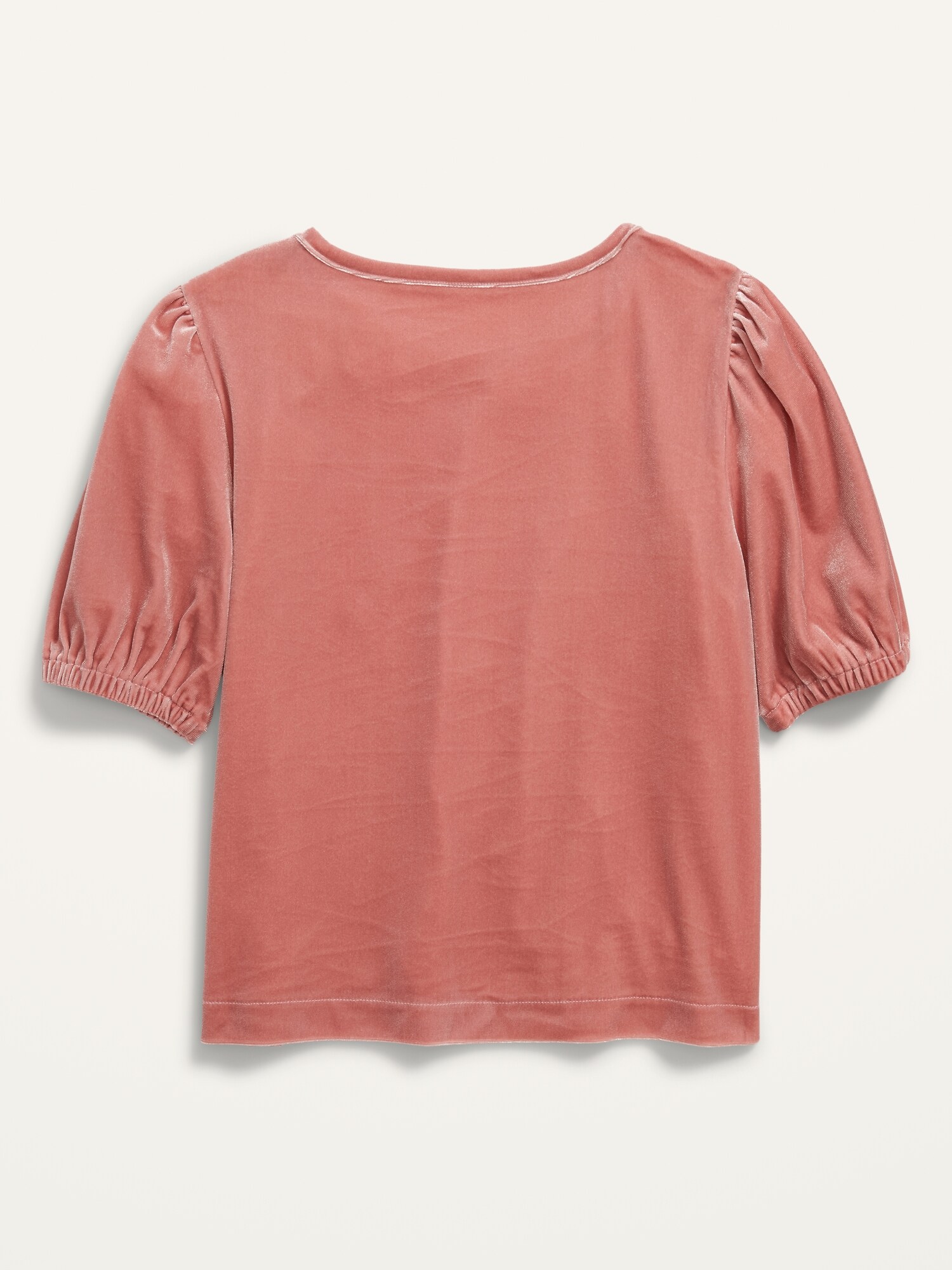 Cropped Velvet Puff-Sleeve Top for 