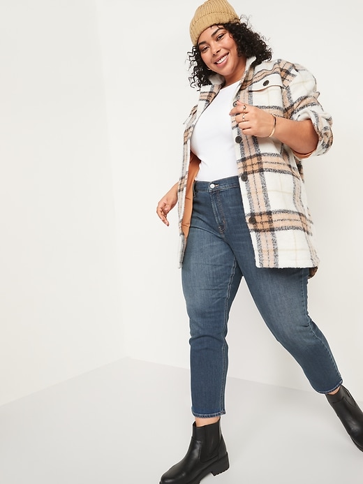 Image number 3 showing, Mid-Rise Built-In Warm Boyfriend Jeans for Women