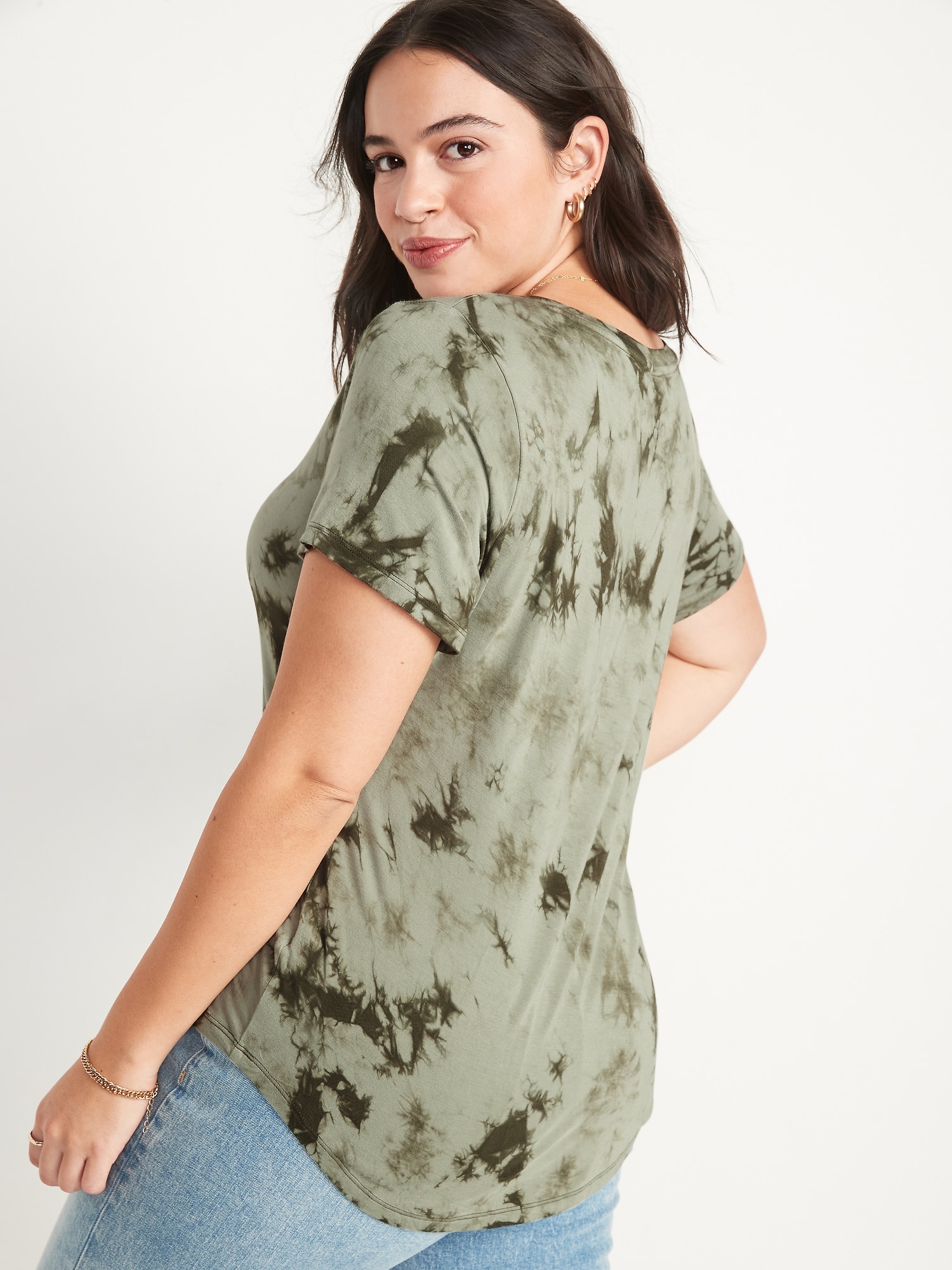 tie dye v neck t shirt