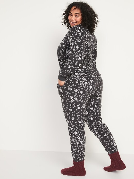 Matching Printed Microfleece Pajama Set for Women