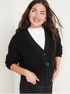 Cozy Shaker-Stitch Button-Front Cardigan Sweater for Women