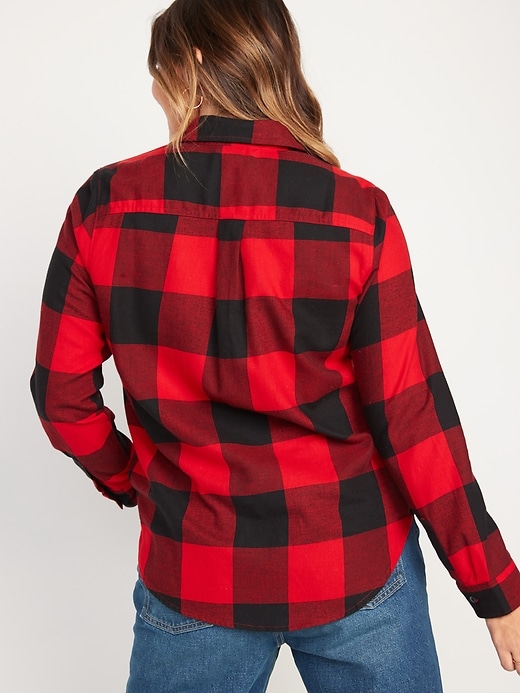 Image number 2 showing, Long-Sleeve Plaid Flannel Shirt for Women