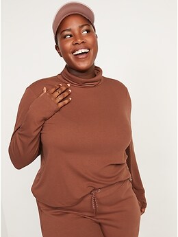 UltraLite Performance Cropped Ribbed Turtleneck Top for Women