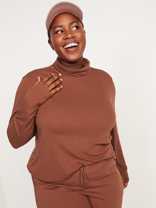 Image number 7 showing, UltraLite Performance Cropped Ribbed Turtleneck Top for Women