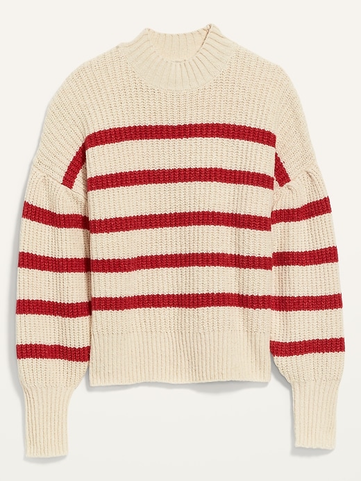 Image number 4 showing, Mock-Neck Striped Shaker-Stitch Sweater for Women