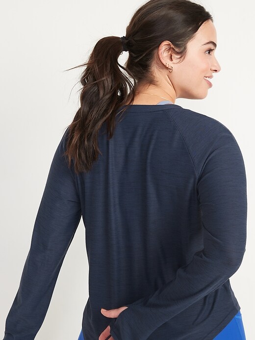 Image number 8 showing, Long-Sleeve Breathe ON Slub-Knit T-Shirt for Women