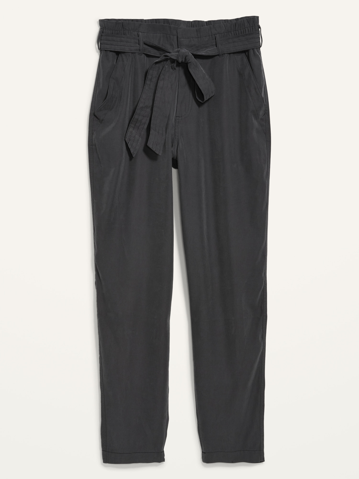 High Waisted Cropped Belted Straight Leg Pants For Women Old Navy