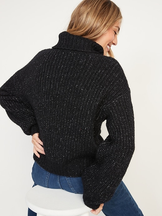 Image number 6 showing, Shaker-Stitch Turtleneck Sweater for Women