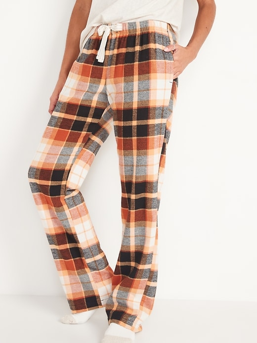 Image number 5 showing, Mid-Rise Flannel Pajama Pants