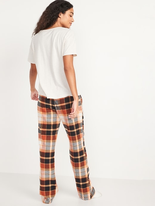 Image number 6 showing, Mid-Rise Flannel Pajama Pants