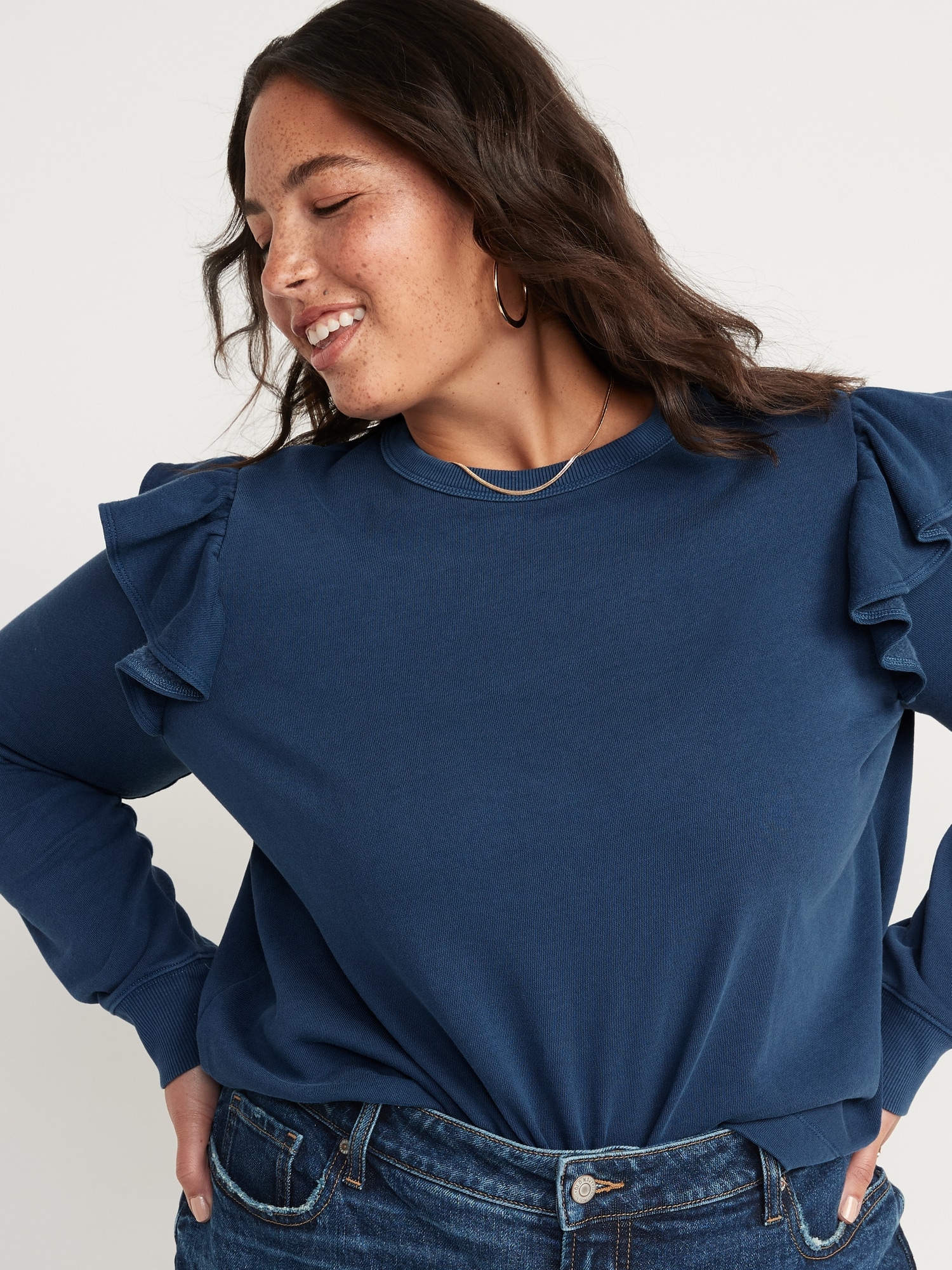 old navy ruffle sweatshirt