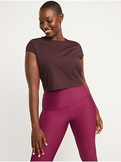 PowerSoft Cropped Short-Sleeve Top for Women