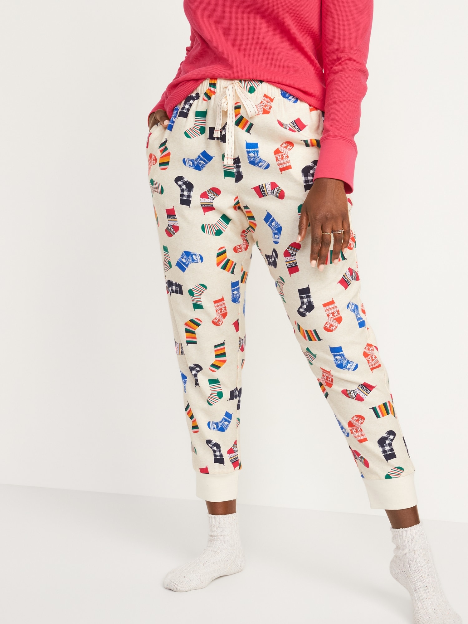 Printed Flannel Jogger Pajama Pants for Women