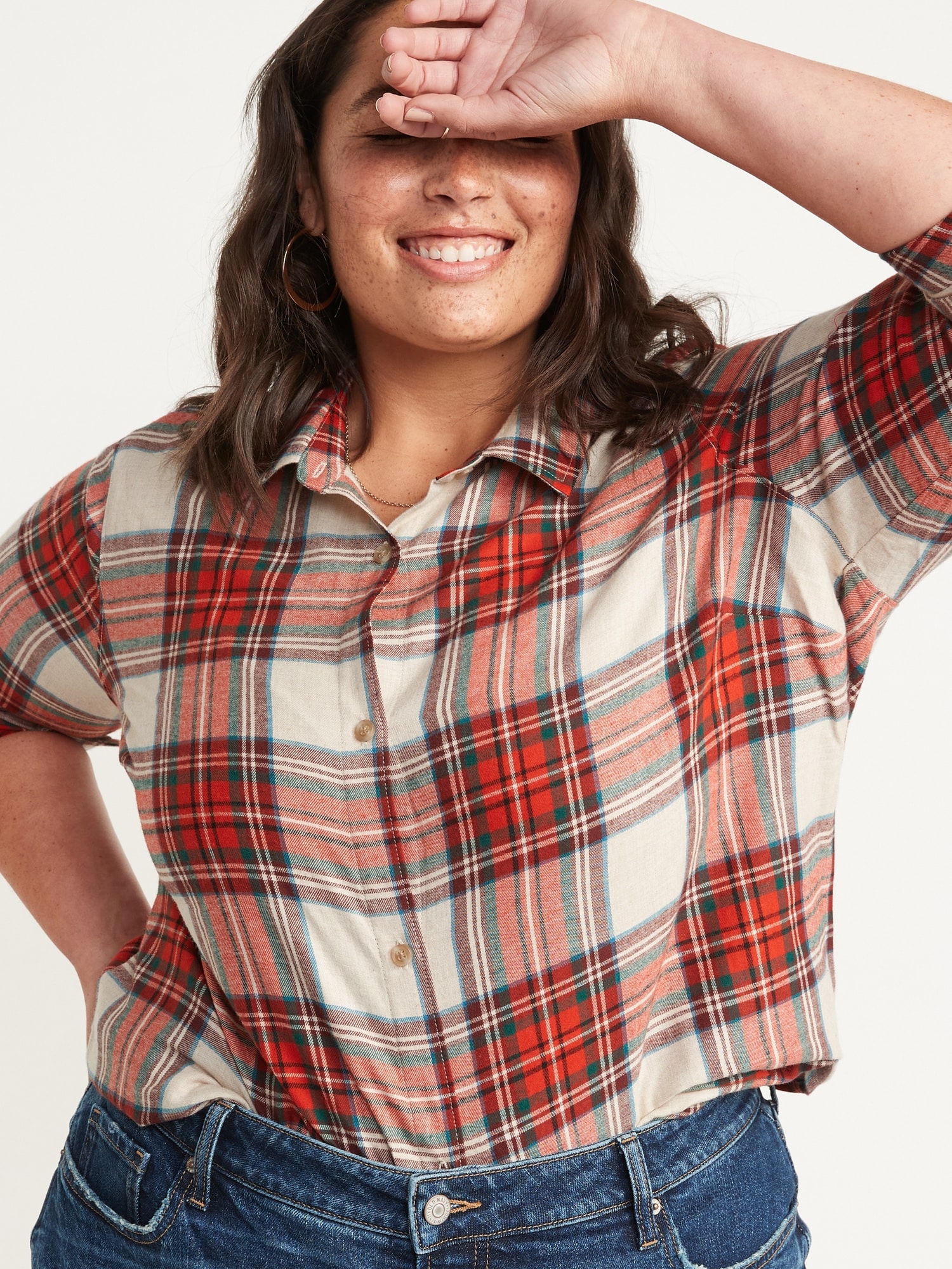 Chemisier à Carreaux Femme Aottori - Coton Flanelle, Manches Longues, Style Bucheron Rétro