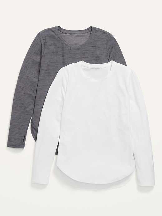 View large product image 2 of 3. Breathe ON Tulip-Hem Long-Sleeve Top 2-Pack for Girls
