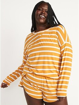 Sunday Sleep Long-Sleeve Pajama Tunic Top for Women