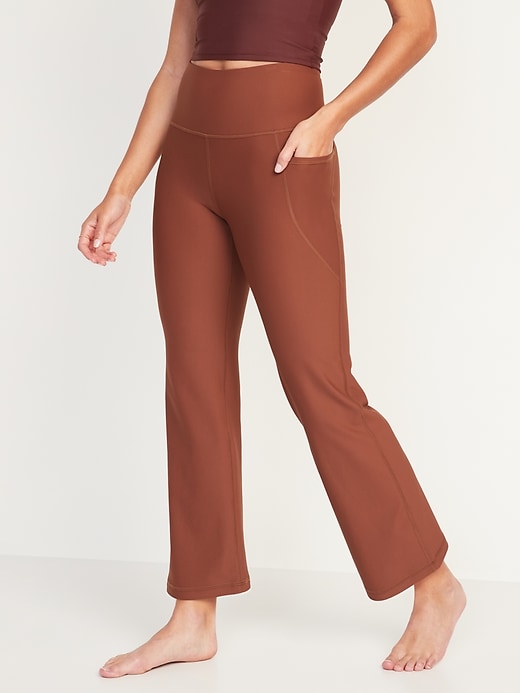 Image number 5 showing, High-Waisted PowerSoft Side-Pocket 7/8-Length Flare Pants for Women