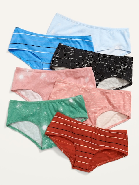 Paquet de sept culottes taille basse pour Fille