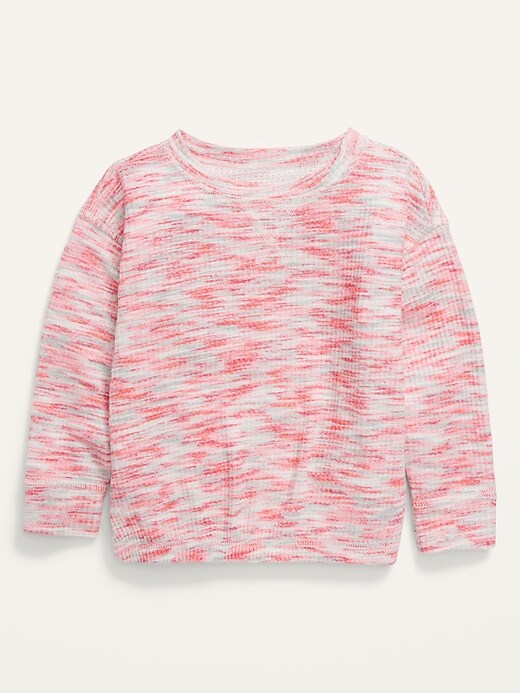 Old Navy Cozy Thermal-Knit Sweatshirt for Toddler Girls. 1