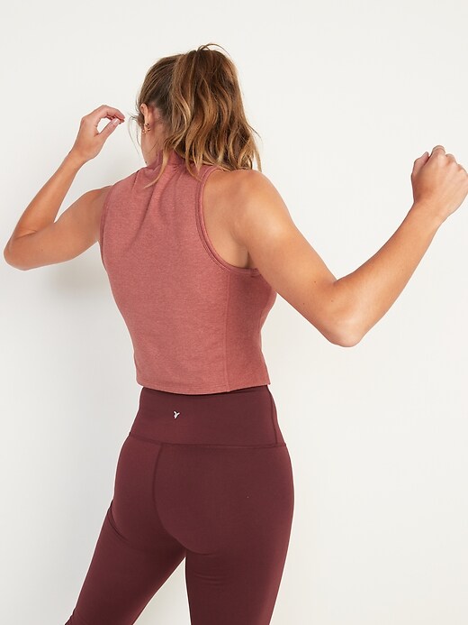 Image number 6 showing, Sleeveless CozeCore Mock-Neck Cropped Top for Women