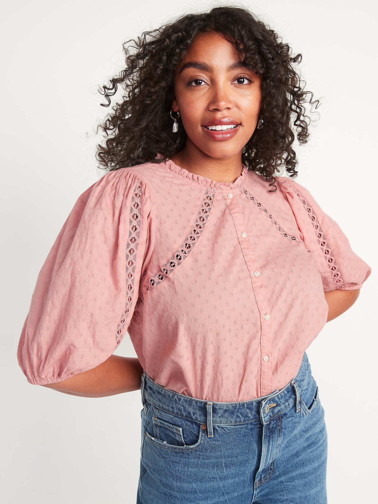 Old navy polka dot hot sale blouse