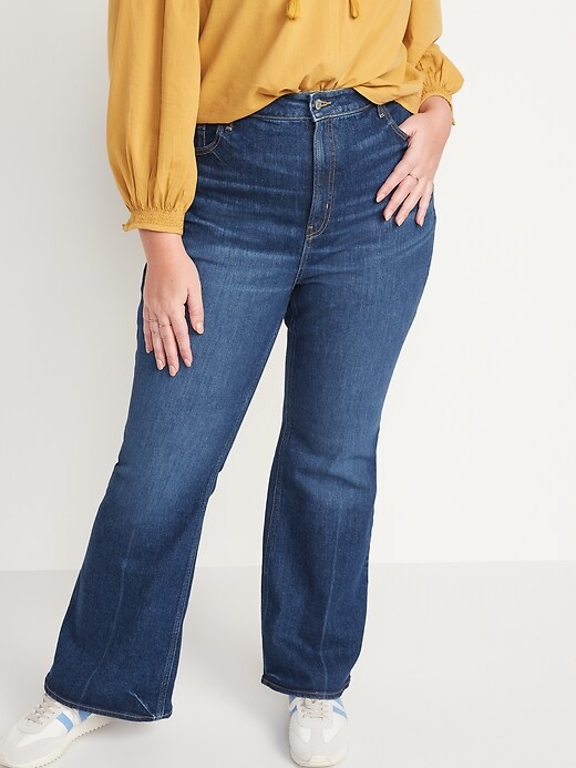 Image number 7 showing, Higher High-Rise Dark-Wash Flare Jeans for Women