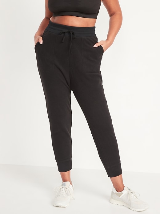 Image number 1 showing, Extra High-Waisted Microfleece Jogger Sweatpants