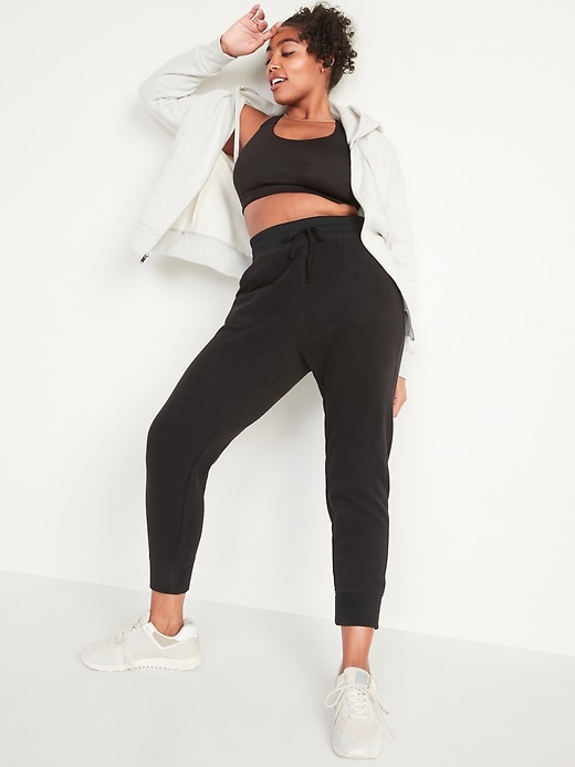 Image number 3 showing, Extra High-Waisted Microfleece Jogger Sweatpants