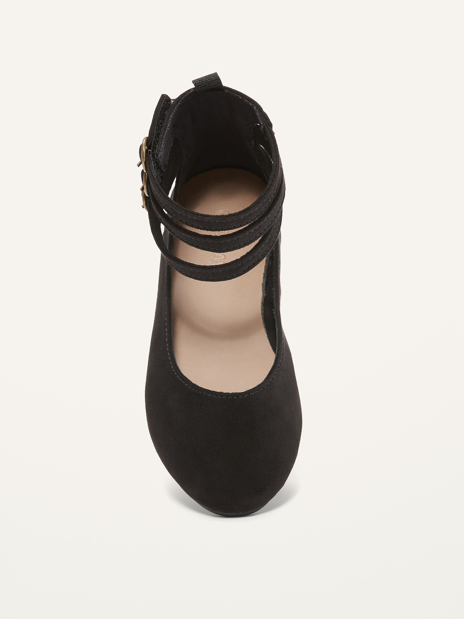 navy flats with ankle strap