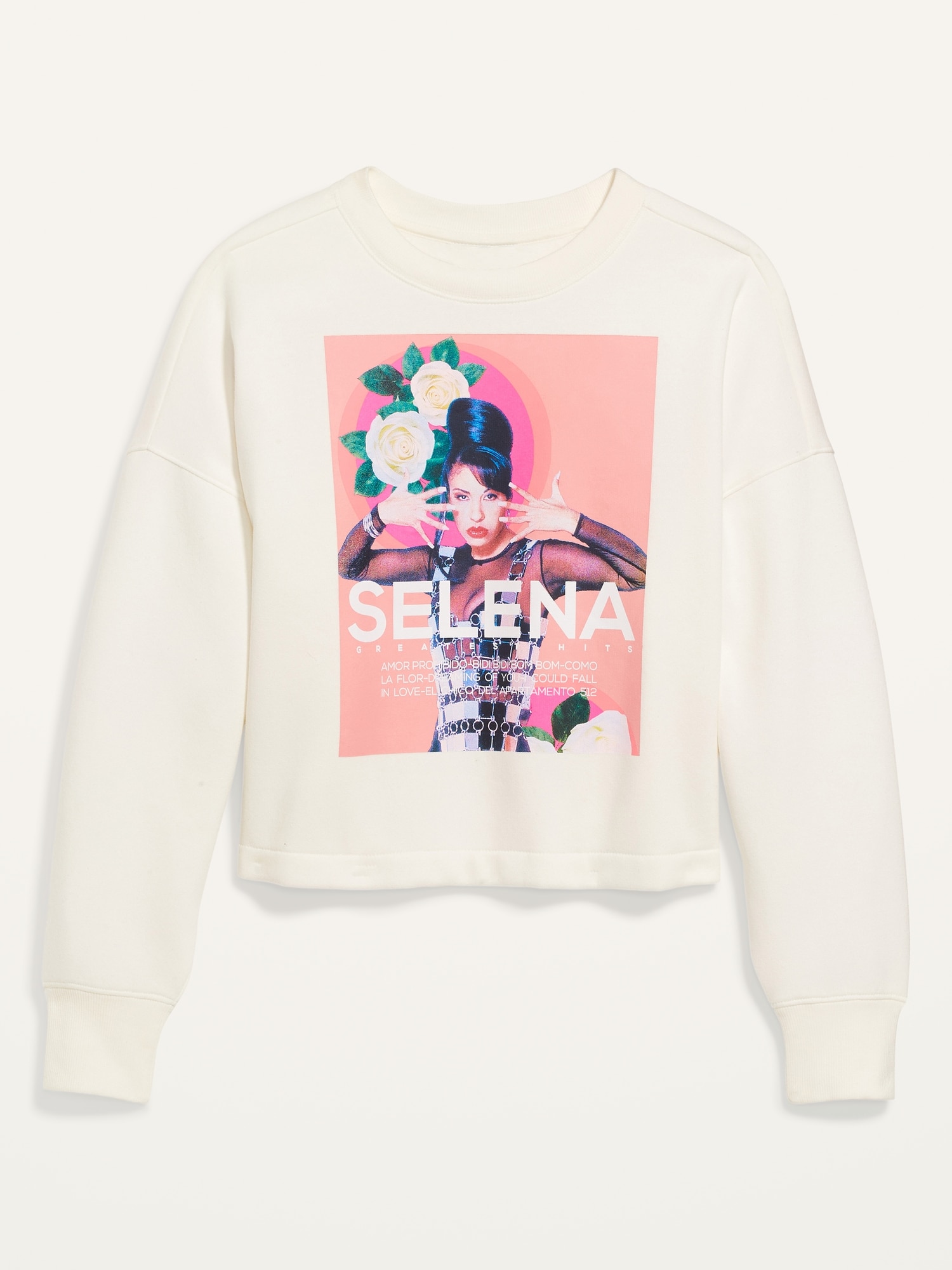 Long-Sleeve Oversized Cropped Pop-Culture Graphic Sweatshirt for Women