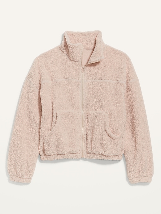 Image number 4 showing, Slouchy Sherpa Zip Jacket