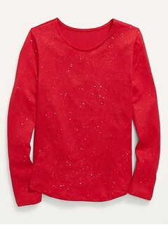 Long-Sleeve Speckled Thermal T-Shirt for Girls