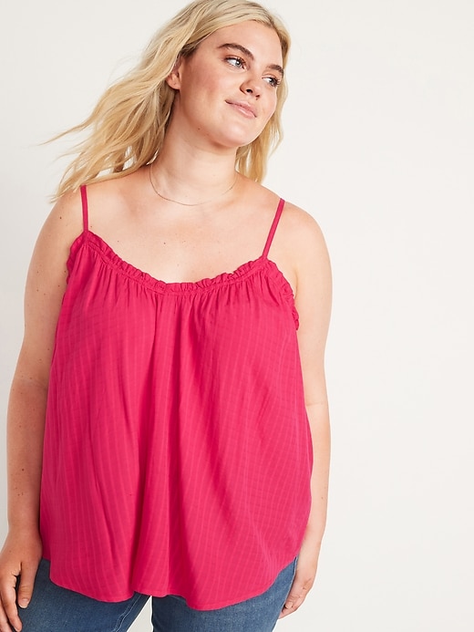 Image number 6 showing, Ruffled Textured-Dobby Cami Top for Women