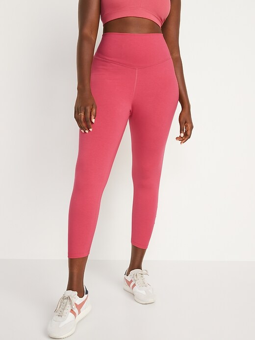 Image number 1 showing, Extra High-Waisted PowerChill Hidden-Pocket Ruched 7/8-Length Leggings for Women
